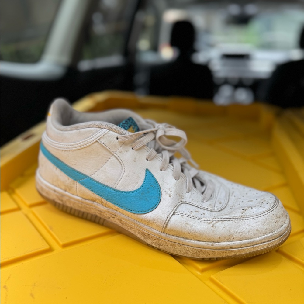 Nike White and Teal Athletic Shoes